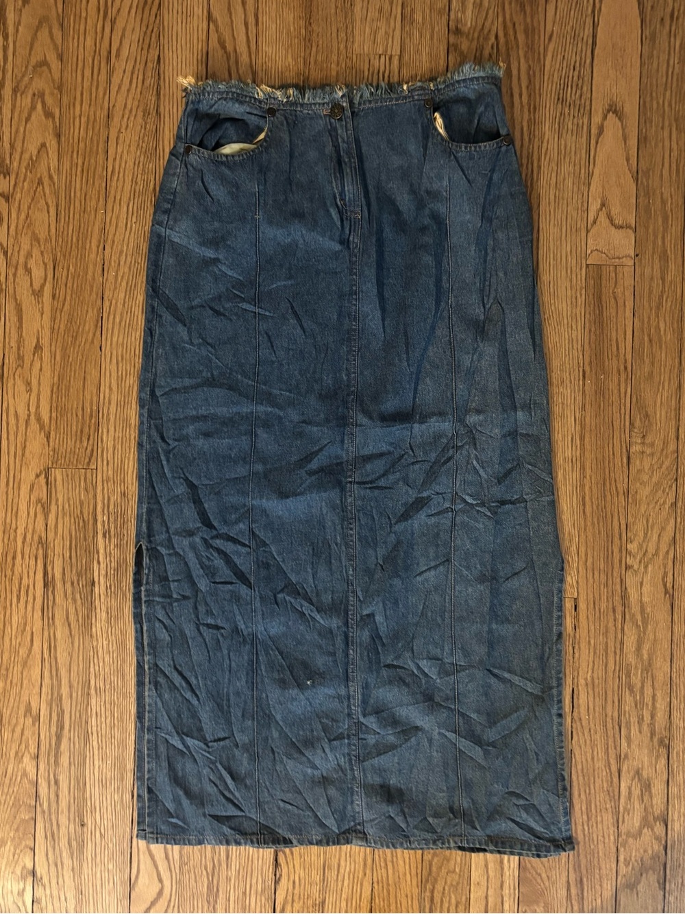 grunge distressed maxi skirt